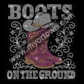 Boots On The Ground Digital Rhinestone Custom Motif Rhinestone Heat Transfer  30pcs